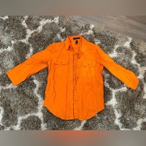 Bundle of two Ralph Lauren linen shirts (orange and blue)